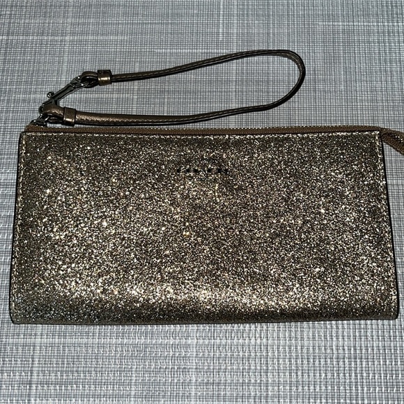 COACH gold wristlet - Picture 2 of 12